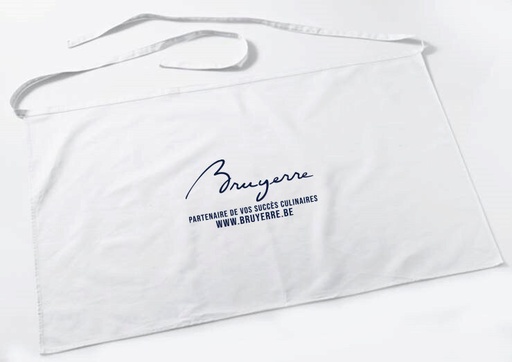 [80000001] WHITE APRON 100X55CM "BRUYERRE" LOGO