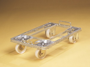 [50611109] GALVA TROLLEY 700X495MM FOR BREAD CONTAINER WA700 RUBBER WHEELS