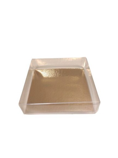 [41700031] VIERKANTE CELLOKIST MET GOUDKARTON 120X120X30MM