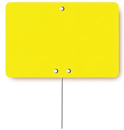 [43606047] ETIQUETTE FLUO JAUNE 8X6CM PIQUE INOX 10 PC