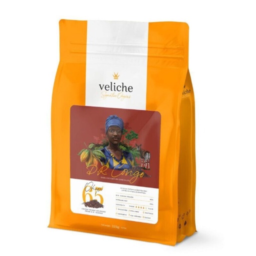 [08053821] 2102780 VELICHE CHOCOLADE FONDANT ORIGINE OKAPI  65% 10KG  = ZAKJE **S/CD***