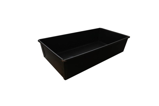 [51211080] RECTANGULAR BREAD PLATE 26X13X6 CM IN BLACK SHEET METAL
