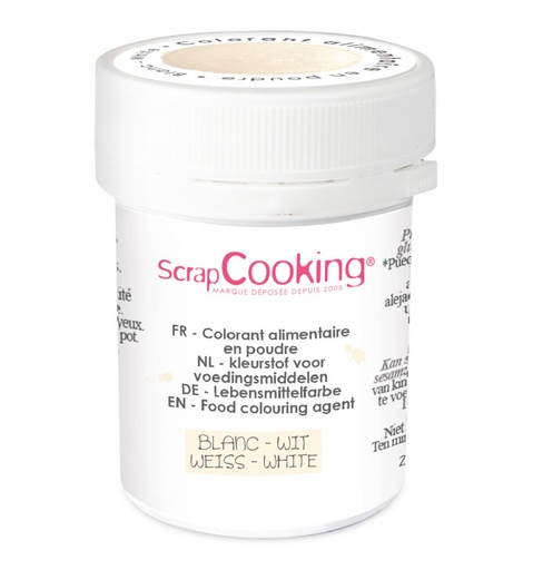 [08055647] SCRAPCOOKING COLORANT ALIMENTAIRE HYDRO BLANC 5GR
