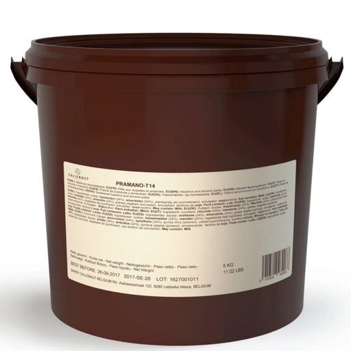 [03070475] CALLEBAUT PRAMANO-T14 HAZELNOOT EN AMANDELPRALINE 5KG