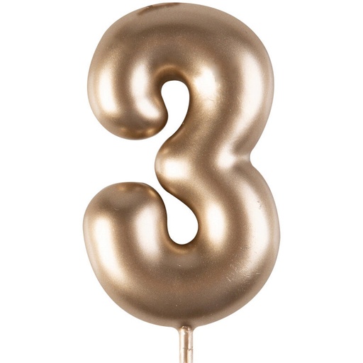 [08063104] 1023843 BOUGIE CHIFFRE OR "3" 4CM 12 PCES***S/CD***
