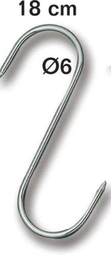 [50403222] FISCHER STAINLESS STEEL HOOK 18CM ⌀ 6 MAX WEIGHT 70KG