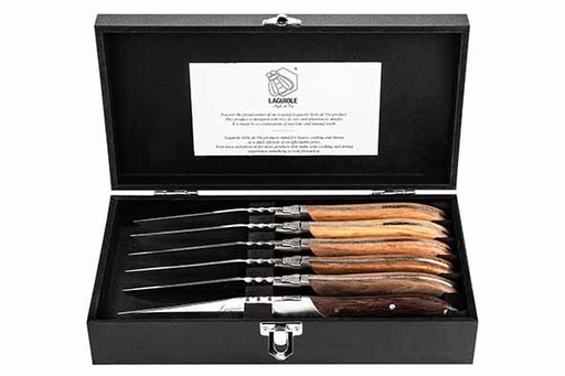 [60251826] LAGUIOLE LUXURY LINE 6 MIXEDWOODSILICONE STEAK KNIVES
