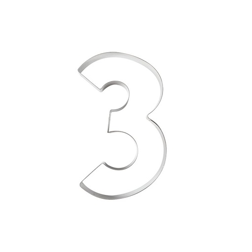 [08081475] NUMMERVORM NR. 3 ROESTVRIJ STAAL 20CM HT4CM