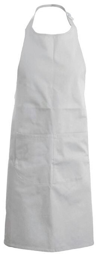 [53141062] KARIBAN APRON BIB + POCKET LIGHT GREY H90XL71CM POLYESTER/COTTON