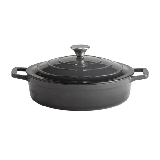 [60252115] APS LOW COCOTTE 28CM BLACK A/C & LID SUPPORT