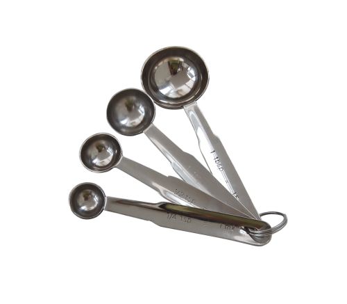[52901140] SET VAN 4 INOX MAATLEPEL 1/4CC, 1/2CC, 1CC, 1CS