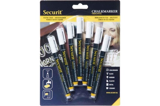 [43606064] SECURIT SET 7 KRIJTMARKER 1-2MM WIT