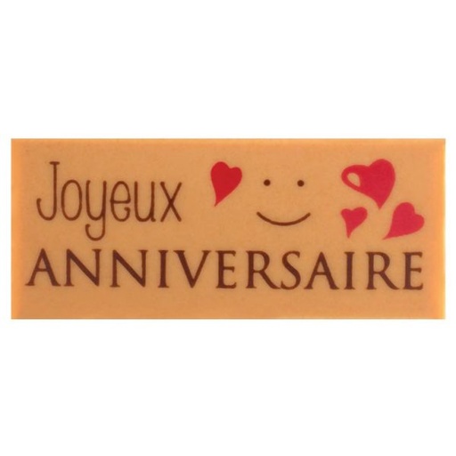 [08056498] 050150 PCB RECTANGLES CBC JOYEUX ANNIVERSAIRE 6X2.5 CM 75PCS ***S/CD***