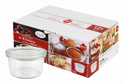 [56000533] WECK RECHTE POTTEN Ø 80MM A/C 165ML-12P GLAZEN DEKSEL - 976