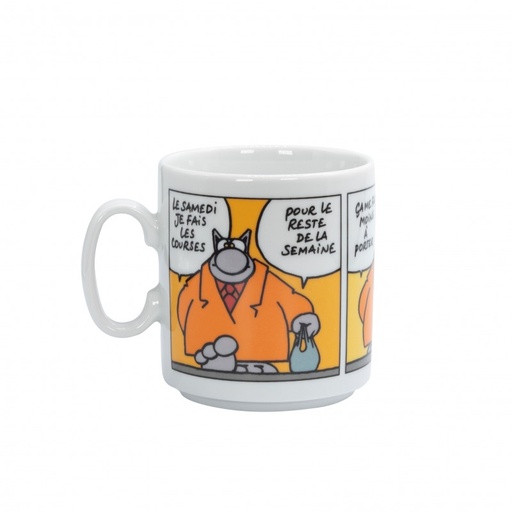 [60231010] LE CHAT MUG STRIP COLOR LE SAMEDI JE FAIS 30CL P.GELUCK