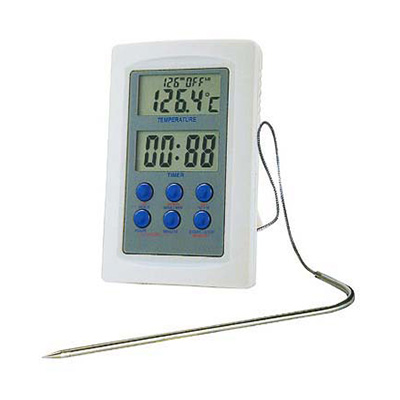 [52902310] DIGITAAL OVEN THERMOMETER MET INOX PEILLOOD 15CM, TIMER EN ALARM VAN -50° TOT +300° CABEL100CM=STUK