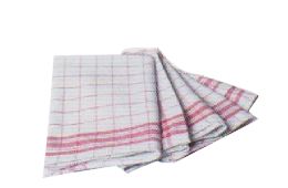 [53161063] SNV KEUKENDOEK WIT/RODE THEEDOEK 77X50CM 100% KATOEN 200GR