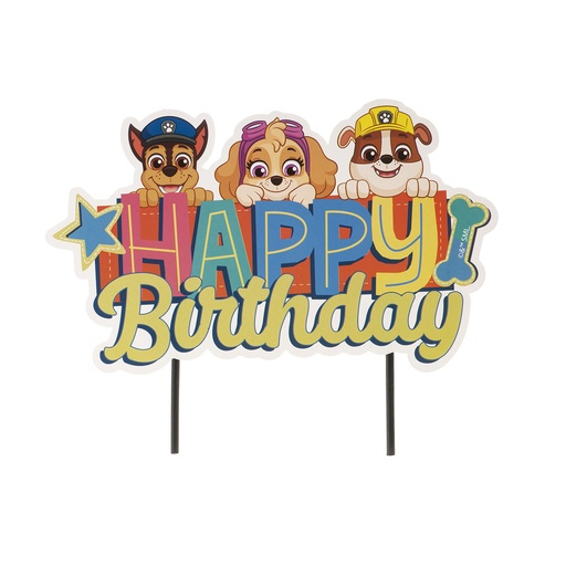 [08041978] TAARTTOPPERS HAPPY BIRTHDAY PAW PATROL 17,5X15CM