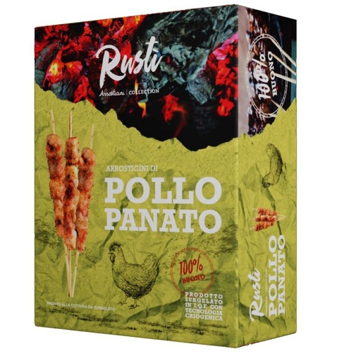 [06100921] ❄️RUSTI ARROSTICINI GEPANEERDE KIP 76 X 25GR