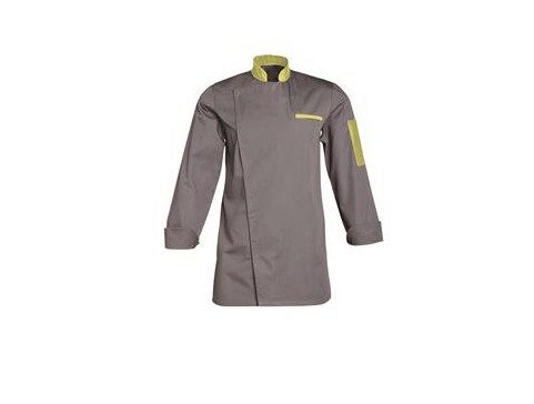 [70408870] SNV VESTE FLORENT GRISE+VERT ANIS TAILLE 4 (52-54) POLY/COTON 195GR MANCHES LONGUES