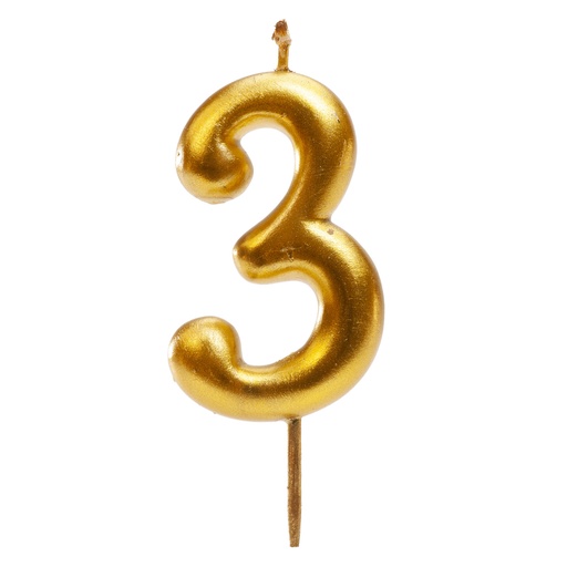 [08041593] GOUDEN NUMMERKAARS NR. 3 5,5CM