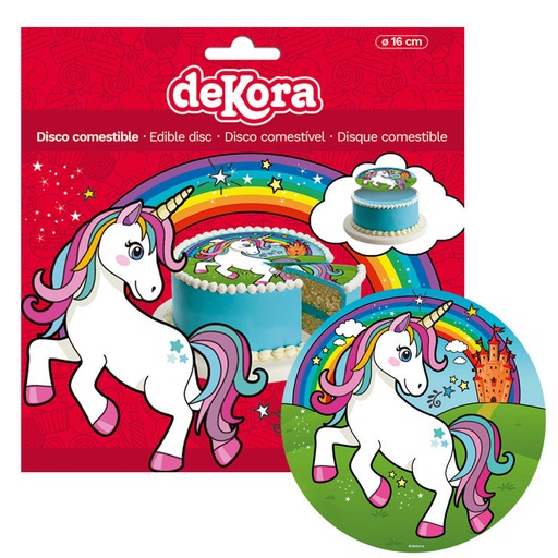 [08041501] DISQUE SUCRE LICORNE 16CM