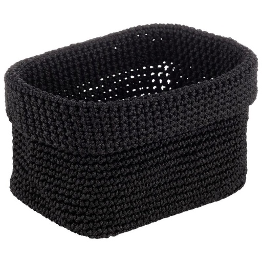 [60251537] APS CORBEILLE PAIN NOIR CORDE CROCHET 24X17.5XH12CM POLYESTER - 30396