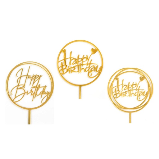 [08034337] 1024390 HAPPY BIRTHDAY 9 X 4CM 12ST ***S/CDE***