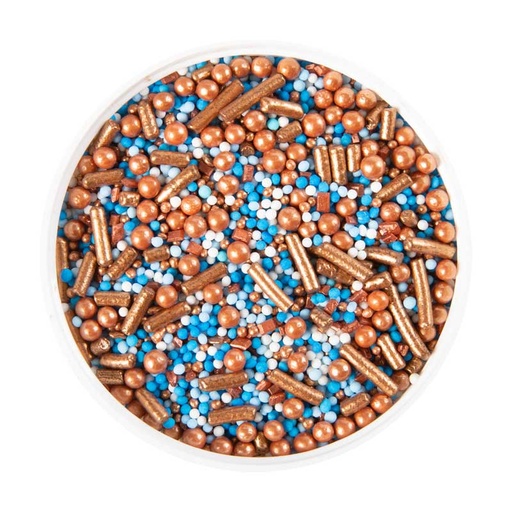 [08054568] 1061214 BLUE/BRONZE SUGAR DECORATION MIX 500G
