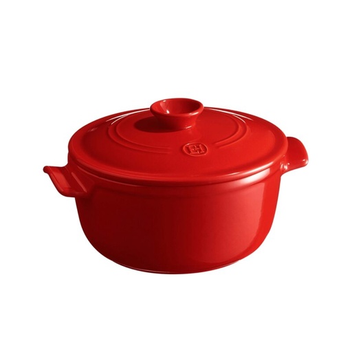 [57690071] EMILE HENRY ROUND COCOTTE G.CRU 22CM 2.50L - RED - 2/4P