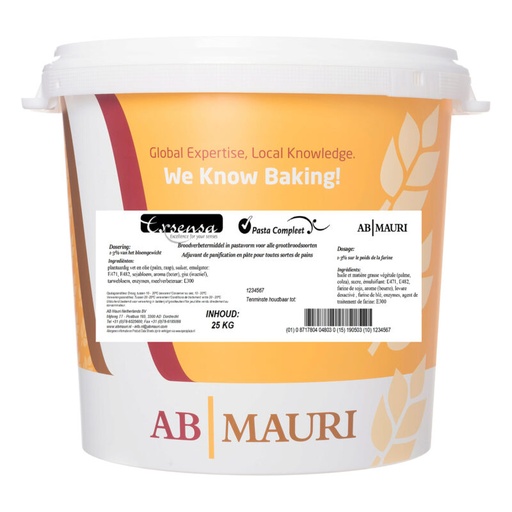 [05101074] AB MAURI EXSENSA PASTA COMPLEET - WIT EN BRUIN BROOD 25 KG