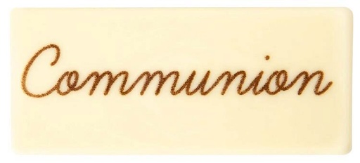 [08053957] 2012819 COMMUNION PLATE 80X35MM WHITE CHOCOLATE 36 PCES