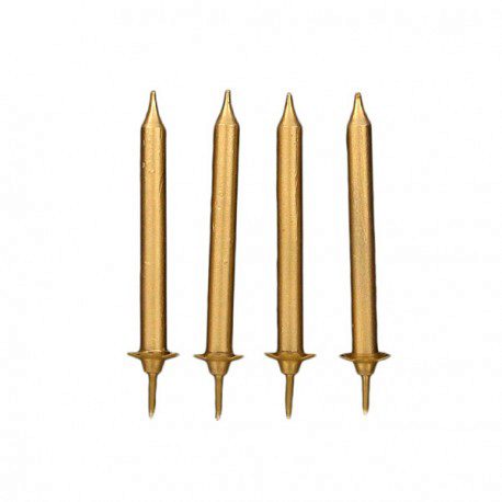[08075599] GOUDEN KAARS EN HOUDER 12 STUKKEN + 12 STUKKEN=BLISTER