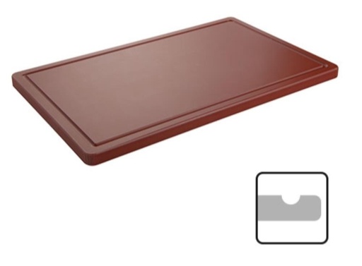 [50706123] CATERCHEF BROWN POLY BOARD 40X25X2CM WITH GRID