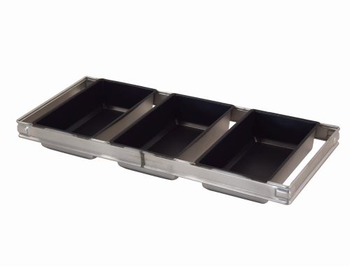 [51201450] ASSEMBLAGE 3 PLATINES A PAIN 24X14CM HT 6CM TEFLONNEE POUR FOUR ROTATIF ENTREE 60CM