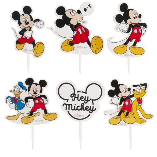 [08041974] MICKEY CAKE TOPPERS 6 ASSORTMENTS 16PCS