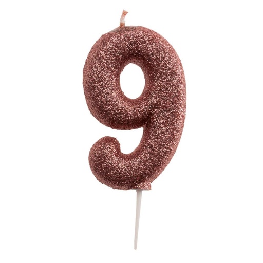 [08041519] ROSE GOUDEN NUMMERKAARS N°9 7CM