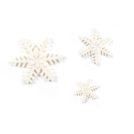 [08054479] 1012530 FLOCON DE NEIGE BLANC EN SUCRE Ø 25-40-55MM89 PIÈCES ***S/CD***