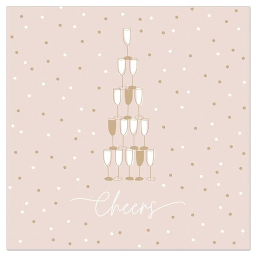 [60700767] ARTEBENE SERVETTEN 33X33CM CHEERS NUDE PAK VAN 20 STUKS