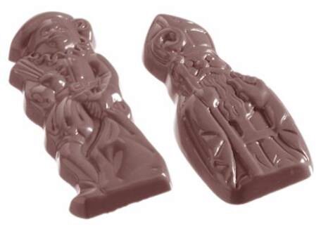 [70409433] MOULE À CHOCOLAT  ST NICOLAS/PÈRE FOUETARD CW1078 4X3 -- 9.5GR *275X135MM