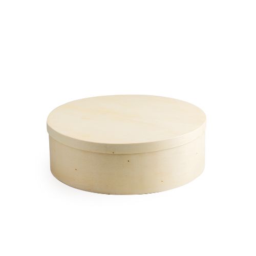 [24504041] BOITE RONDE EN BOIS AVEC COUVERCLE Ø27CM H9CM