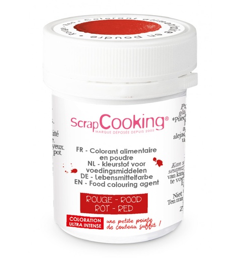 [08055640] SCRAPCOOKING KLEURSTOF ARTIFICIEEL ROOD 5GR