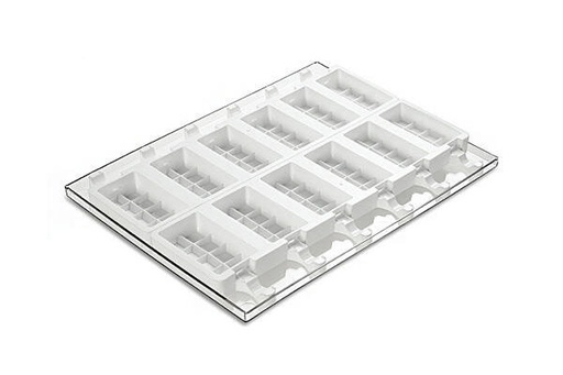 [70408620] SILIKOMART GEL02 MOLD 12 FRISCOS CHOCOLADE TABLETTEN 90ML + 50 STICKS