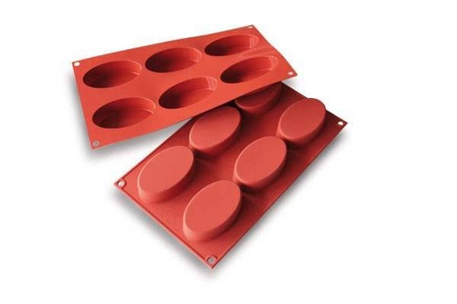 [70408262] SILIKOMART SF111 MOLD 6 LARGE OVALES 88X53 HT 24MM 85ML NON-STICK GN1/3 -50° TO 250°