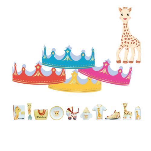 [60229076] 100PC "SOPHIE THE GIRAFFE" SANTON FIGURES + CROWNS ***NEW 2024***