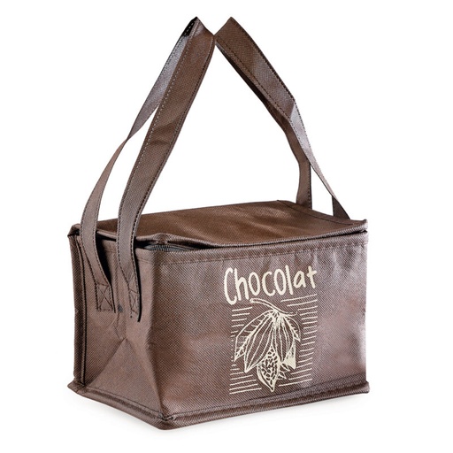 [70410630] DONKERBRUINE CHOCOLADE GEÏSOLEERDE TAS 22X13CM HT 15CM