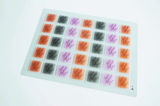 [08057400] PCB Square Blisters Happy Birthday 3 ontwerpen 70 emp 4,5 cm 2 stuks *** s / cd ***