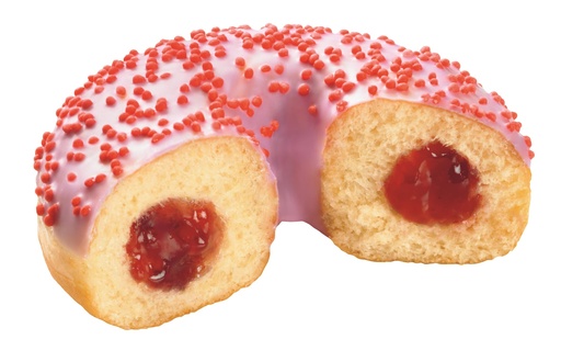 [02020878] ❄️B & B 16190 DONUT FRAISE FOURRE FRAISE CUIT  48 X 75GR