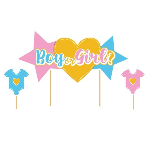 [08075562] CAKE TOPPER GIRL OR BOY 3PCS