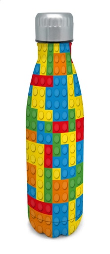 [60250851] NERTHUS BOUTEILLE INOX 500ML "CUBES MULTICOLORS" DOUBLE PAROI